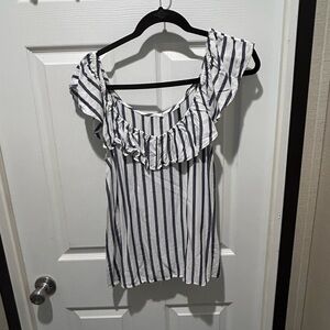 Striped off the shoulder shirt